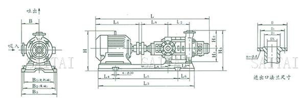 TSWA卧式多级泵外形及安装图